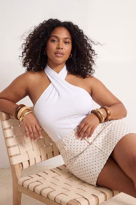 Trendyol Curve Dam Vit Enfärgad Kort / Mini A-linje A-linje Plus size Kjolar - Image 3