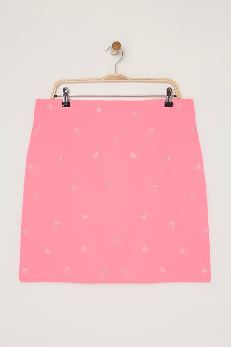 Trendyol Curve Dam Rosa Enfärgad Kort / Mini A-linje Plus size Kjolar - Image 4
