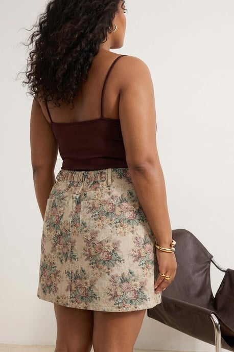 Trendyol Curve Dam Flerfärgad Blommig Kort / Mini A-linje Plus size Kjolar - Image 2
