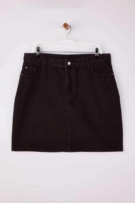 Trendyol Curve Dam Brun Enfärgad Kort / Mini A-linje A-linje Plus size Kjolar - Image 2