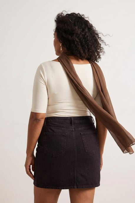 Trendyol Curve Dam Brun Enfärgad Kort / Mini A-linje A-linje Plus size Kjolar - Image 5