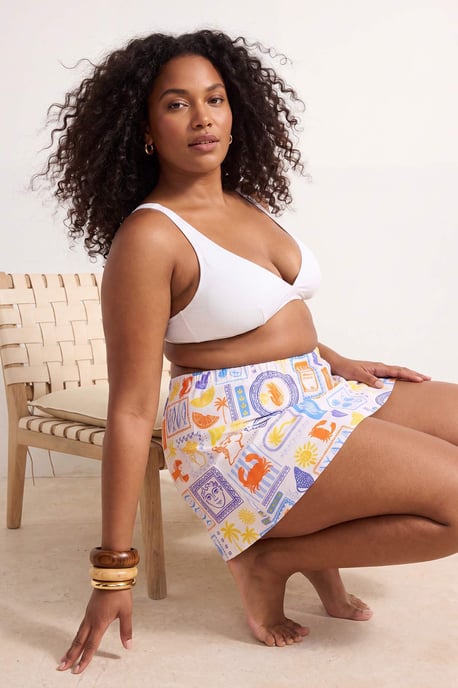 Trendyol Curve Dam Flerfärgad Blommig Kort / Mini Utsvängd kjol Plus size Kjolar - Image 2