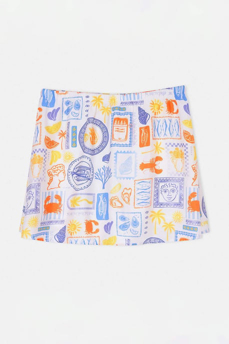 Trendyol Curve Dam Flerfärgad Blommig Kort / Mini Utsvängd kjol Plus size Kjolar - Image 4
