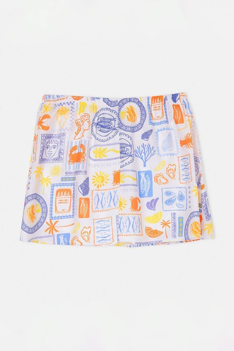 Trendyol Curve Dam Flerfärgad Blommig Kort / Mini Utsvängd kjol Plus size Kjolar - Image 5