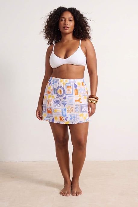 Trendyol Curve Dam Flerfärgad Blommig Kort / Mini Utsvängd kjol Plus size Kjolar - Image 6