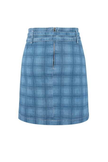 Trendyol Curve Dames Blauw Geruit Kort / Mini A-lijn Grote maten Rokken - Image 5