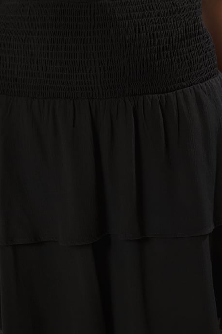 Trendyol Curve Dam Svart Enfärgad Kort / Mini Volangfåll Plus size Kjolar - Image 3