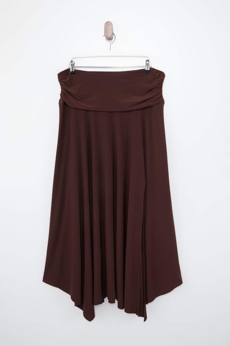 Trendyol Curve Dam Brun Enfärgad Midi Plus size Kjolar - Image 3