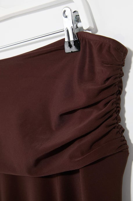 Trendyol Curve Dam Brun Enfärgad Midi Plus size Kjolar - Image 5