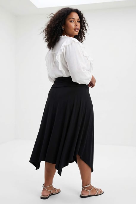 Trendyol Curve Dam Svart Enfärgad Midi Plus size Kjolar - Image 5