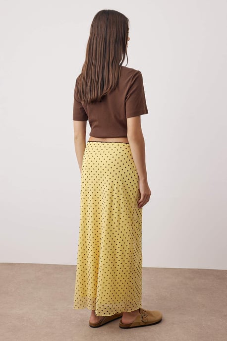 TRENDYOLMİLLA Dames Geel Geruit Midi Bodycon Kokerrok- rok Rokken - Image 4