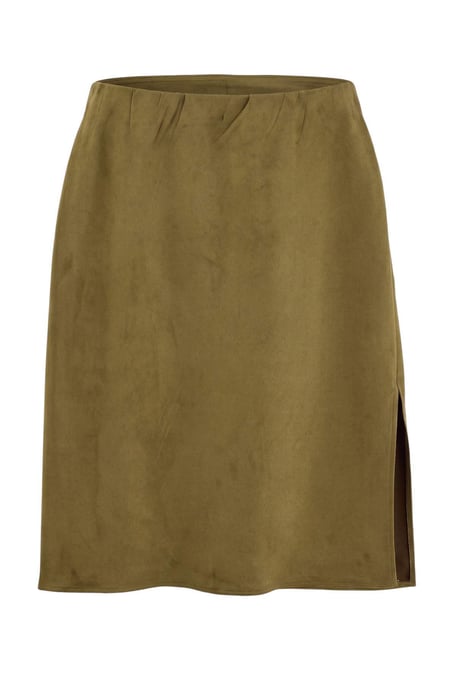 Trendyol Curve Dam Khaki Enfärgad Midi Stora storlekar Kjolar - Image 1