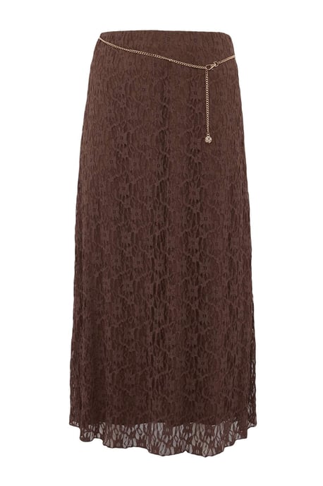 Trendyol Curve Dam Brun Enfärgad Midi Plus size Kjolar - Image 3