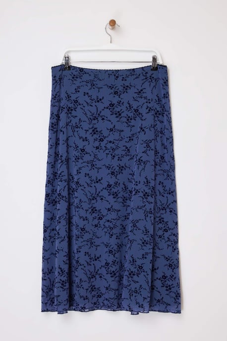 Trendyol Curve Dam Blå Blommig Midi Plus size Kjolar - Image 4
