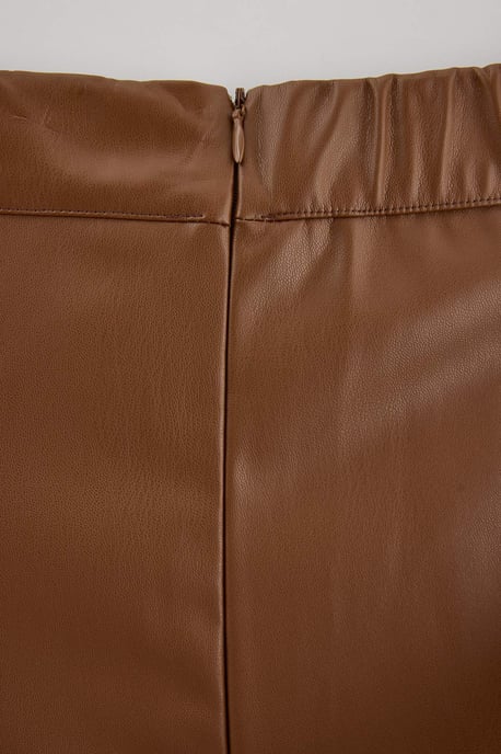Trendyol Curve Dam Brun Enfärgad Midi Plus size Kjolar - Image 2