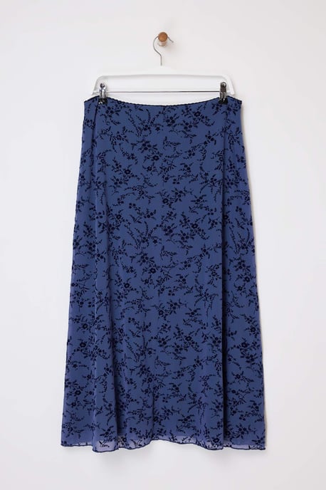 Trendyol Curve Dam Blå Blommig Midi Plus size Kjolar - Image 5