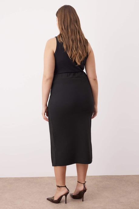 Trendyol Curve Dam Svart Enfärgad Midi Penn kjol Plus size Kjolar - Image 3