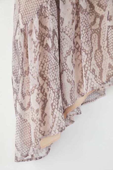 Trendyol Curve Dam Flerfärgad Djurmönster Midi Asymmetrisk Plus size Kjolar - Image 5
