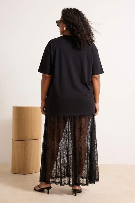 Trendyol Curve Dam Svart Enfärgad Midi Plus size Kjolar - Image 2