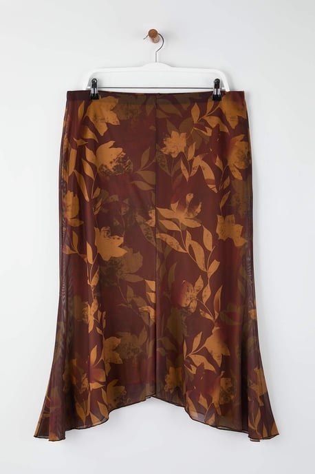 Trendyol Curve Dam Flerfärgad Blommig Midi Plus size Kjolar - Image 4