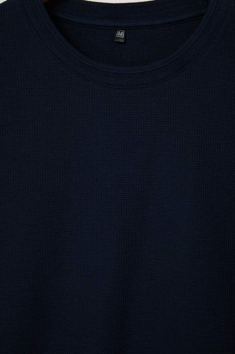 TRENDYOL MAN Men's Dark blue Plain Long Regular fit Sweatshirts - Image 5