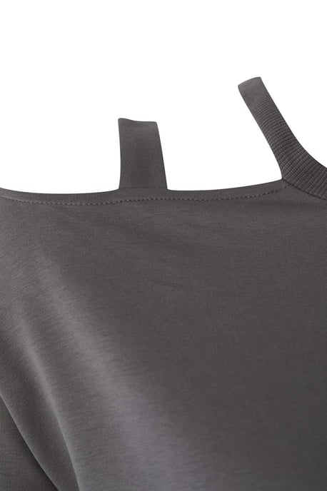 Trendyol Curve Dam Grå Enfärgad Lång Oversize Plus size Sweatshirts - Image 5