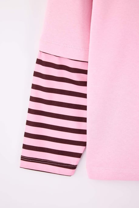 Trendyol Curve Dam Rosa Enfärgad Trekvartsärm Oversize Plus size Sweatshirts - Image 3