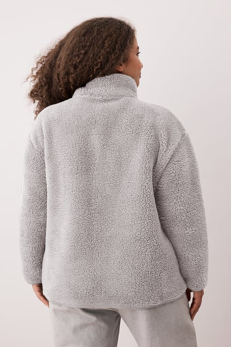 Trendyol Curve Dam Grå Enfärgad Lång Oversize Plus size Sweatshirts - Image 4