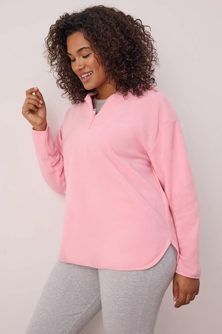 Trendyol Curve Dam Rosa Enfärgad Lång Oversize Plus size Sweatshirts - Image 2