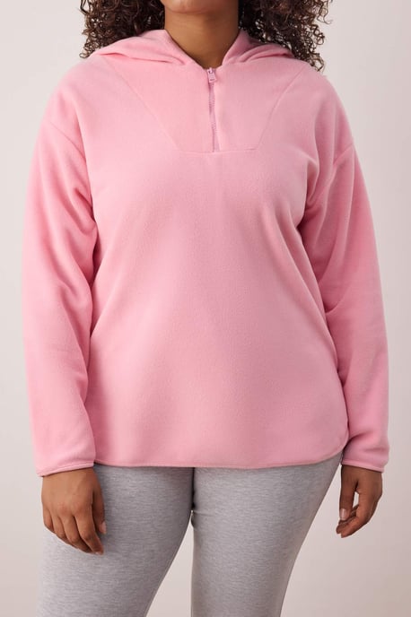 Trendyol Curve Dam Rosa Enfärgad Lång Oversize Plus size Sweatshirts - Image 3
