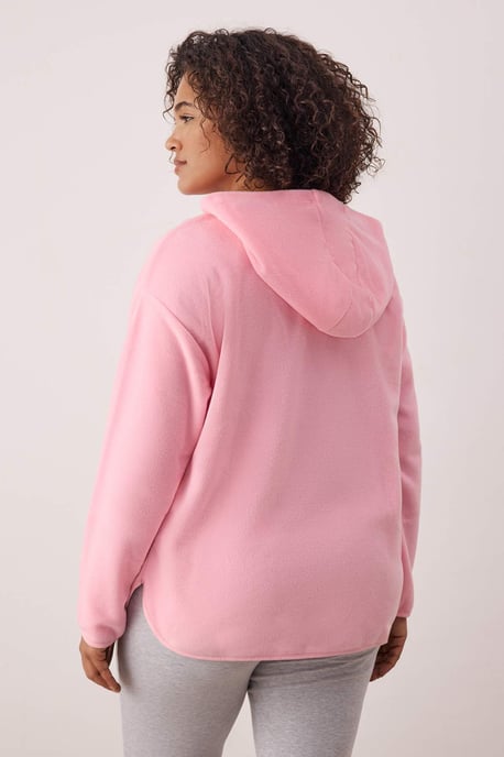 Trendyol Curve Dam Rosa Enfärgad Lång Oversize Plus size Sweatshirts - Image 4