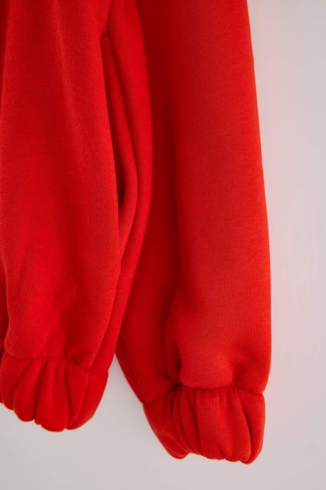 Trendyol Curve Dames Rood Effen Lang Oversized Grote maten Sweatshirts - Image 5