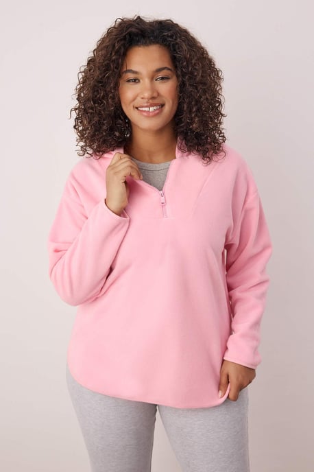 Trendyol Curve Dam Rosa Enfärgad Lång Oversize Plus size Sweatshirts - Image 6