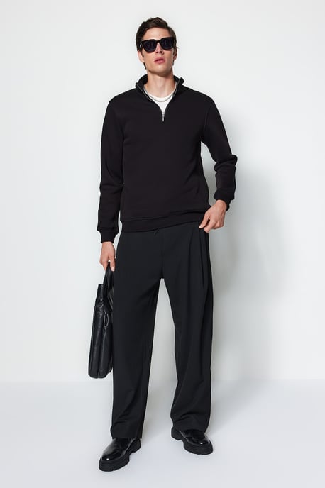 TRENDYOL MAN Men's Black Animal print Long Regular fit Sweatshirts - Image 3