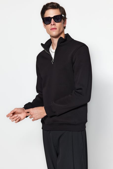 TRENDYOL MAN Men's Black Animal print Long Regular fit Sweatshirts - Image 4