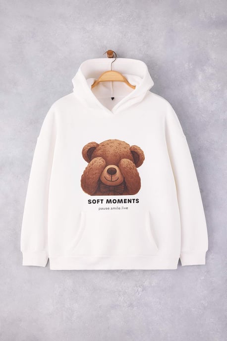 Trendyol Curve Dam Ecru Djurmönster Lång Oversize Plus size Sweatshirts - Image 4
