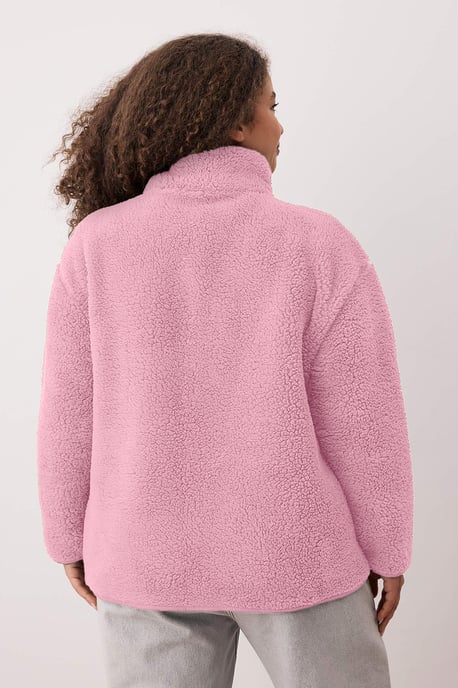 Trendyol Curve Dam Rosa Enfärgad Lång Oversize Plus size Sweatshirts - Image 4