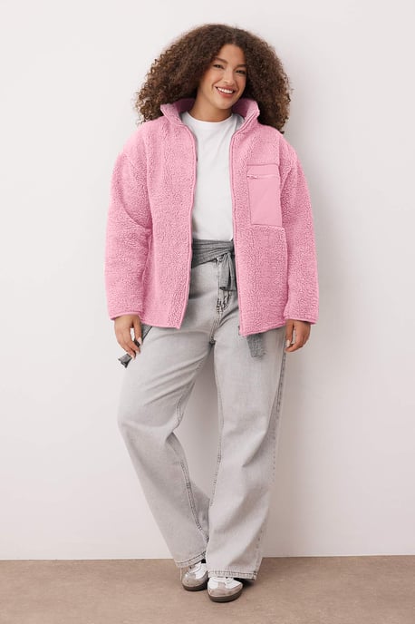Trendyol Curve Dam Rosa Enfärgad Lång Oversize Plus size Sweatshirts - Image 5