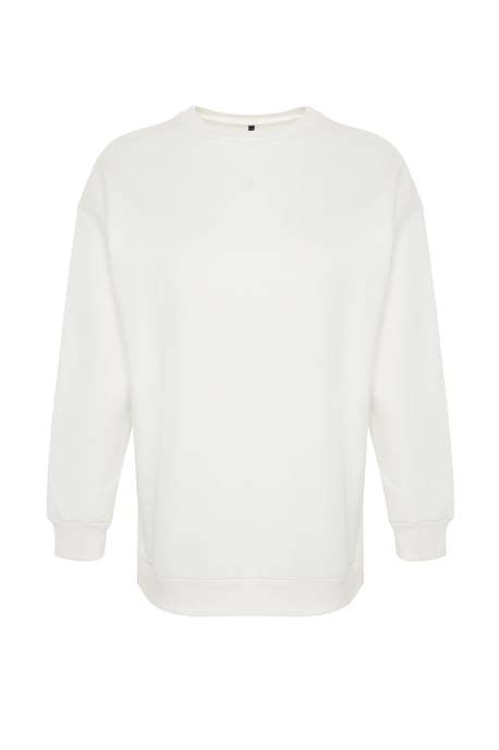Trendyol Curve Dam Ecru Enfärgad Lång Oversize Plus size Sweatshirts - Image 5