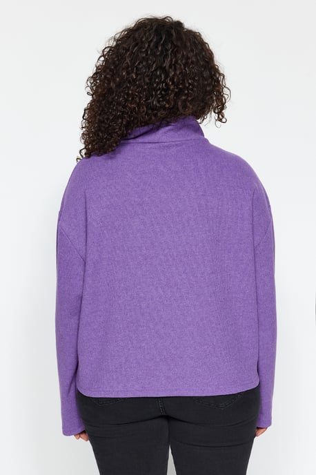 Trendyol Curve Dam Lila Enfärgad Lång Oversize Plus size Sweatshirts - Image 4