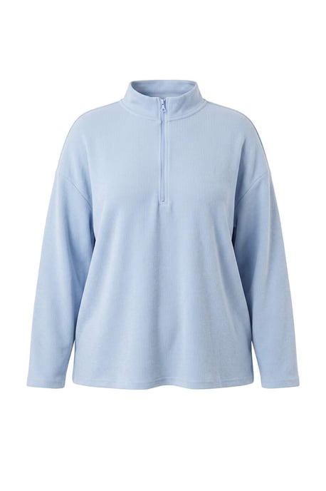 Trendyol Curve Dam Blå Enfärgad Lång Oversize Plus size Sweatshirts - Image 4