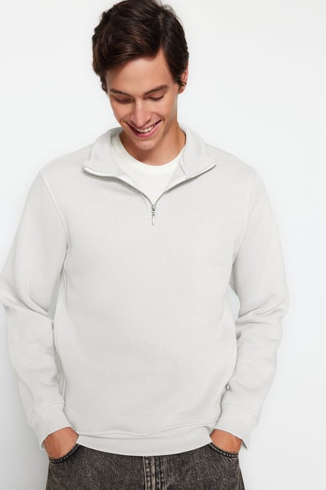 TRENDYOL MAN Men's Ecru Animal print Long Regular fit Sweatshirts - Image 2