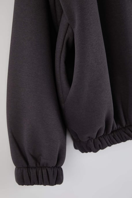 Trendyol Curve Dam Grå Enfärgad Lång Oversize Plus size Sweatshirts - Image 5