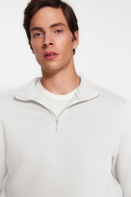 TRENDYOL MAN Men's Ecru Animal print Long Regular fit Sweatshirts - Image 6