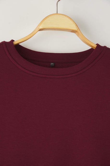 Trendyol Curve Dam Vinröd Enfärgad Lång Oversize Plus size Sweatshirts - Image 5