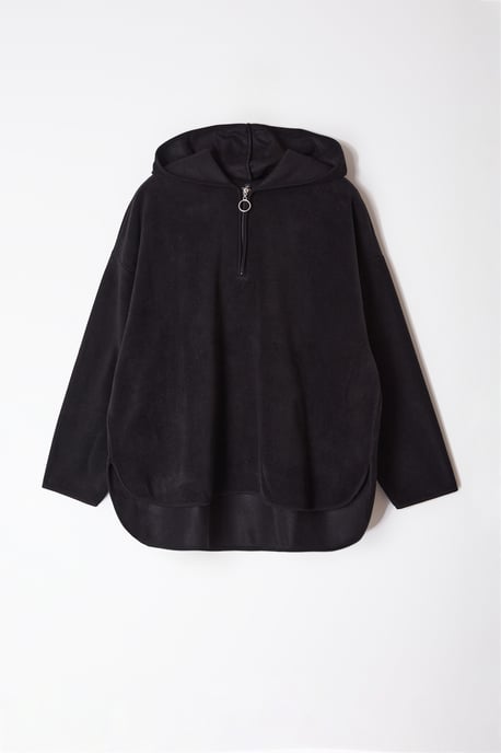 Trendyol Curve Dam Svart Enfärgad Lång Oversize Plus size Sweatshirts - Image 5