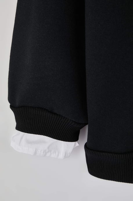 Trendyol Curve Dam Svart Enfärgad Lång Regular fit Plus size Sweatshirts - Image 3