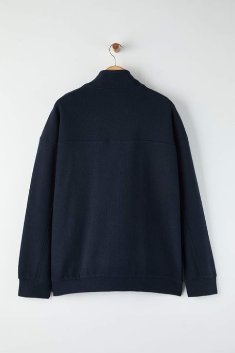 TRENDYOL MAN Men's Dark blue Plain Long Oversize Plus Size Sweatshirts - Image 4