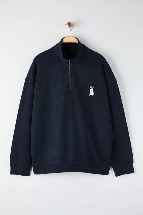 TRENDYOL MAN Men's Dark blue Plain Long Oversize Plus Size Sweatshirts - Image 5
