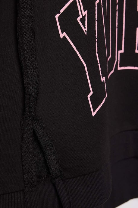 Trendyol Curve Dames Zwart Slogan Lang Relaxed fit Grote maten Sweatshirts - Image 5
